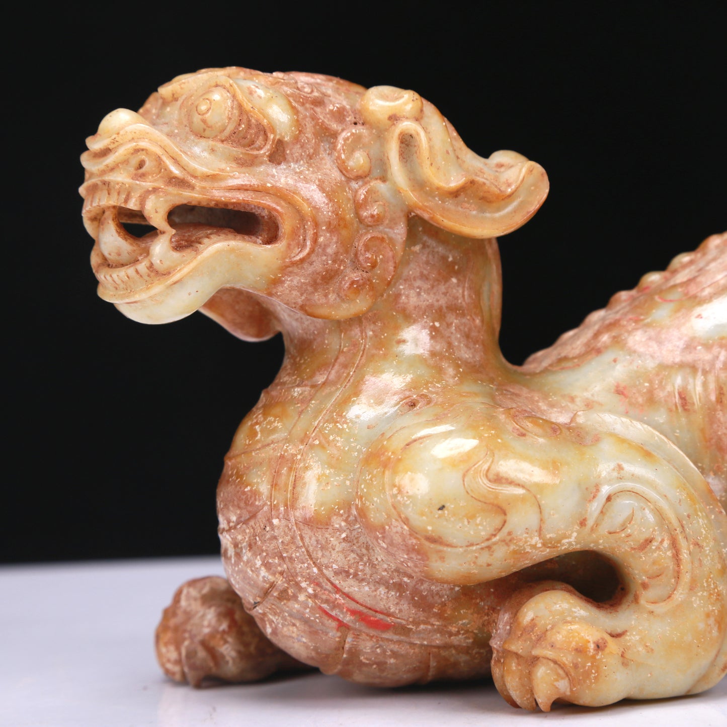 An Excellent White Jade Lion