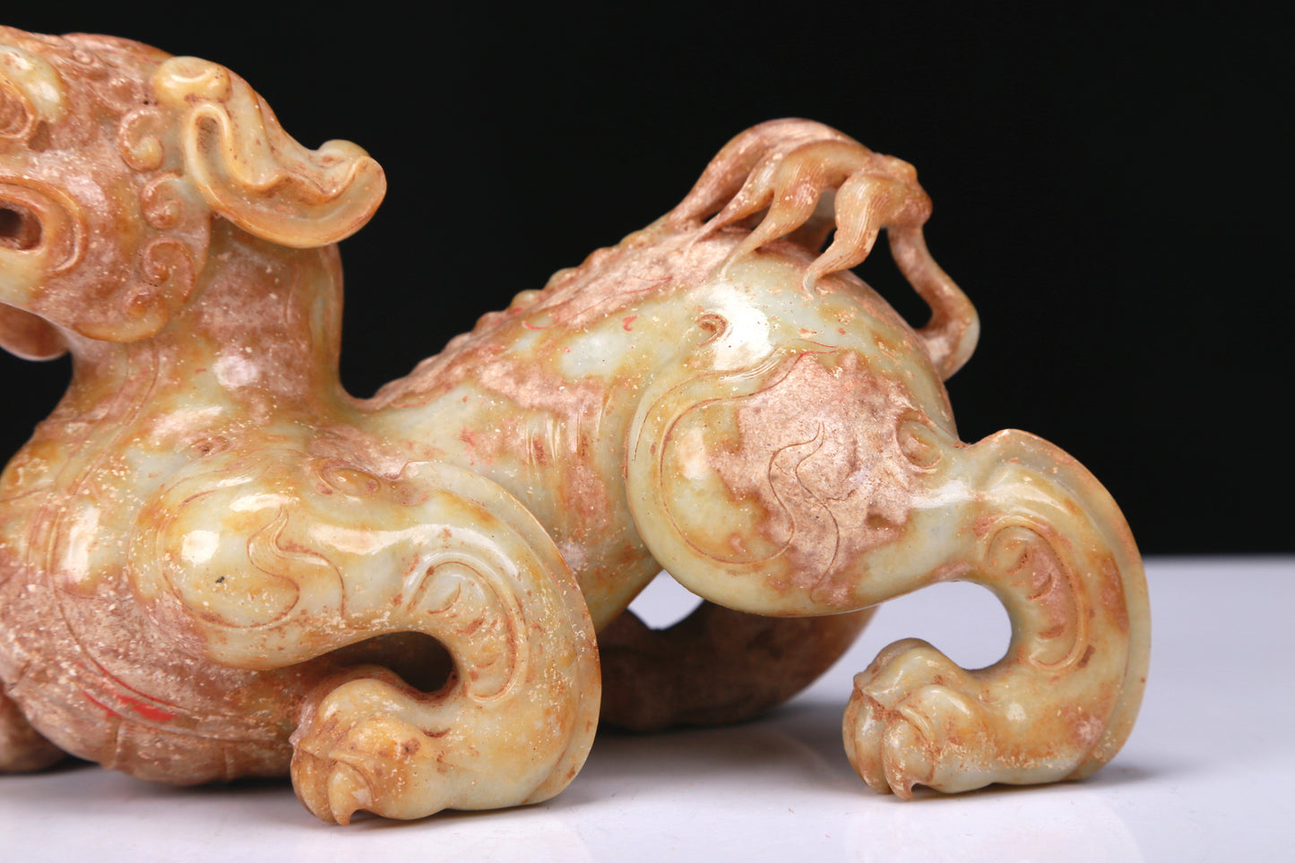 An Excellent White Jade Lion