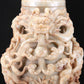 An Archaic White Jade 'Auspicious Cloud& Dragon' Vase And Cover