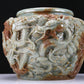 An Archaic Celadon-White Jade 'Auspicious Cloud& Dragon' Brushwasher