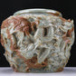 An Archaic Celadon-White Jade 'Auspicious Cloud& Dragon' Brushwasher