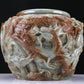 An Archaic Celadon-White Jade 'Auspicious Cloud& Dragon' Brushwasher