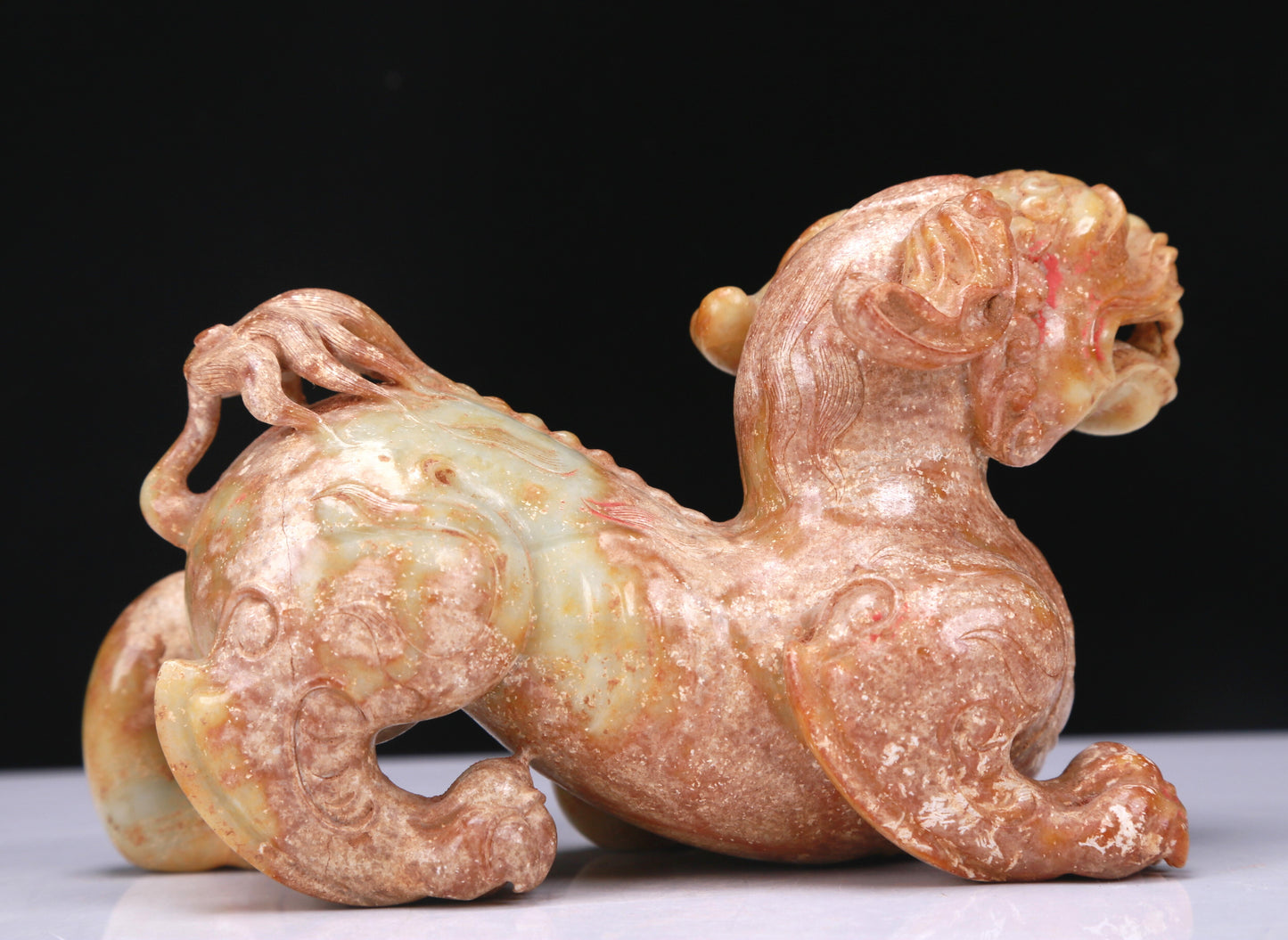 An Excellent White Jade Lion