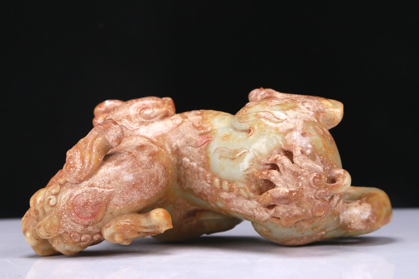 An Excellent White Jade Lion