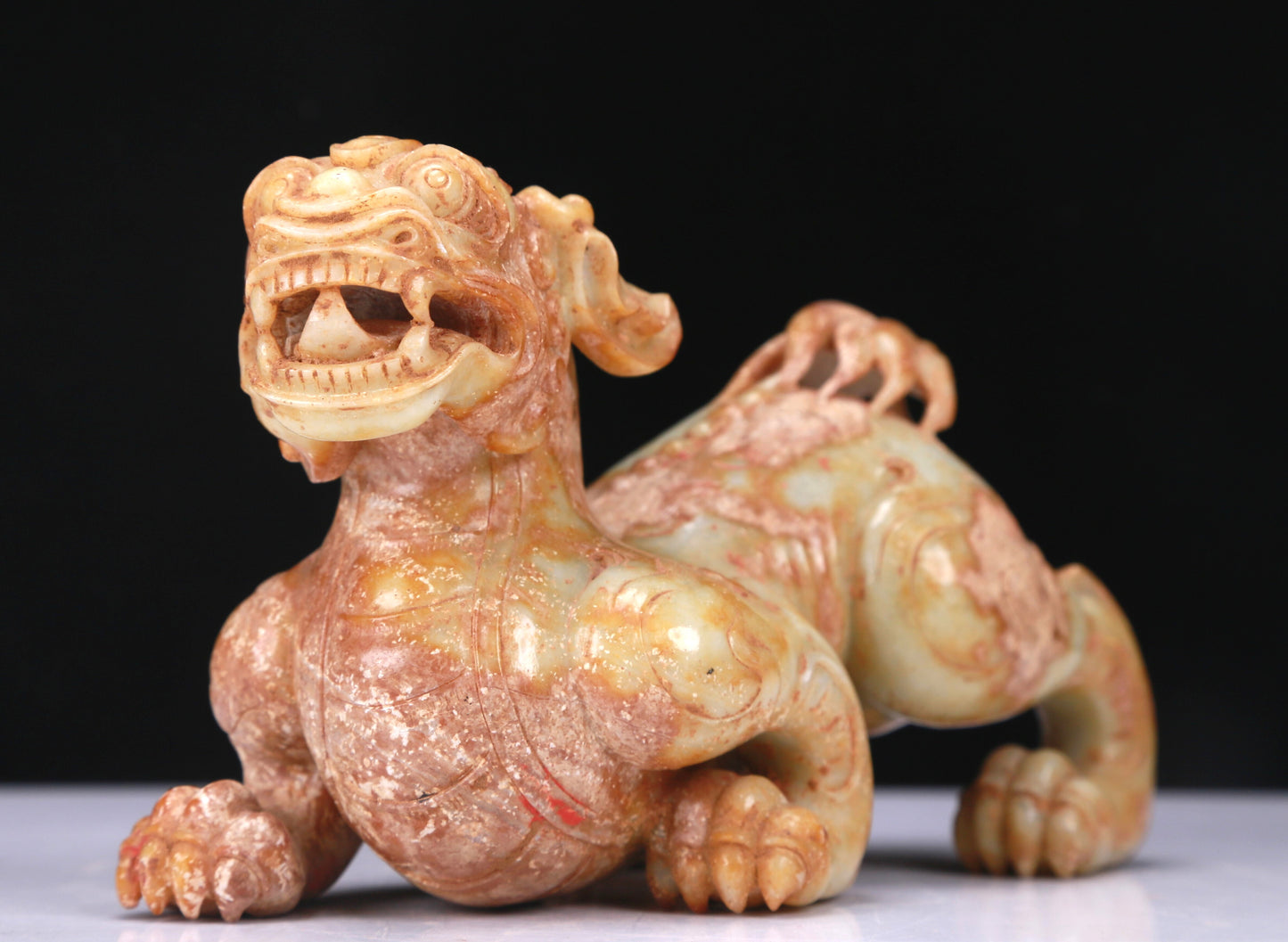 An Excellent White Jade Lion