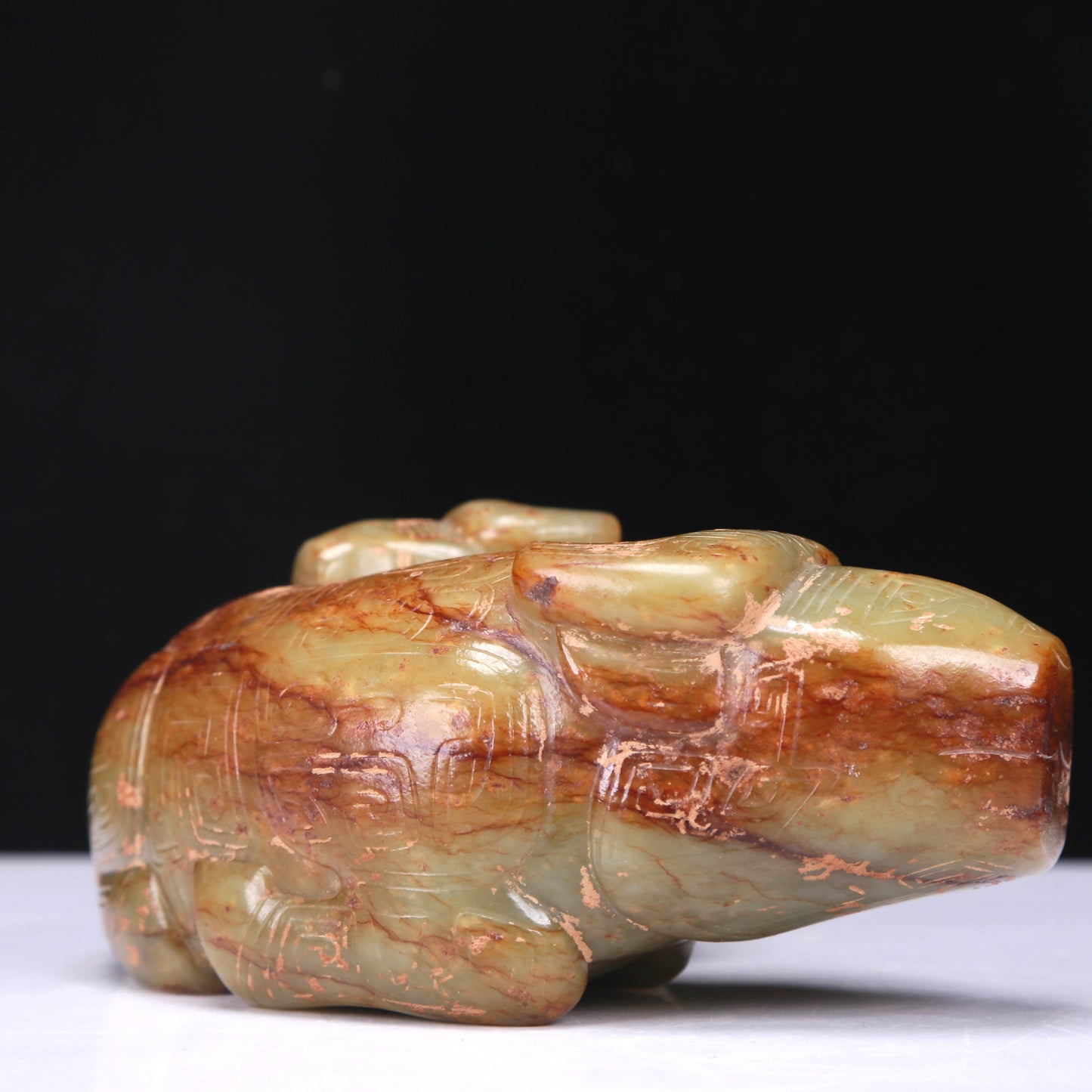 An Excellent Yellow Jade Buffalo