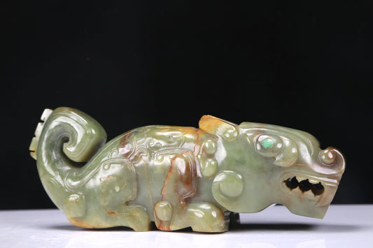 An Excellent Yellow Jade Auspicious Beast