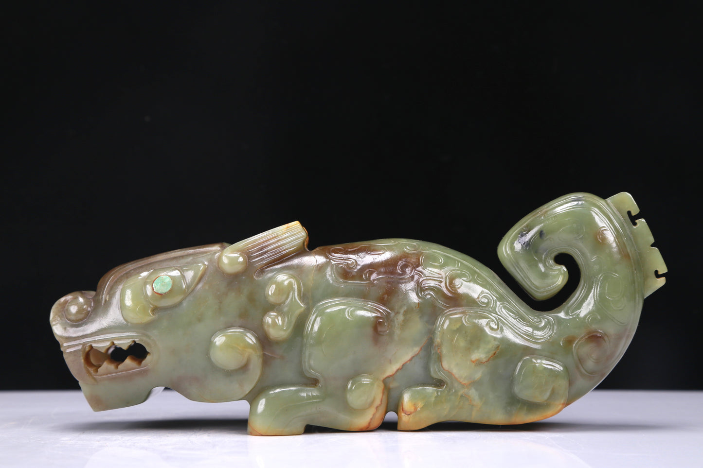 An Excellent Yellow Jade Auspicious Beast