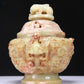 An Excellent Celadon-White Jade 'Animal Mask' Jar