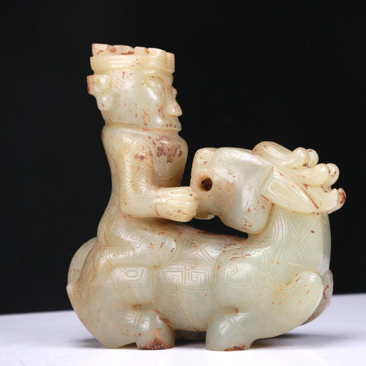 An Excellent White Jade Auspicious Beast