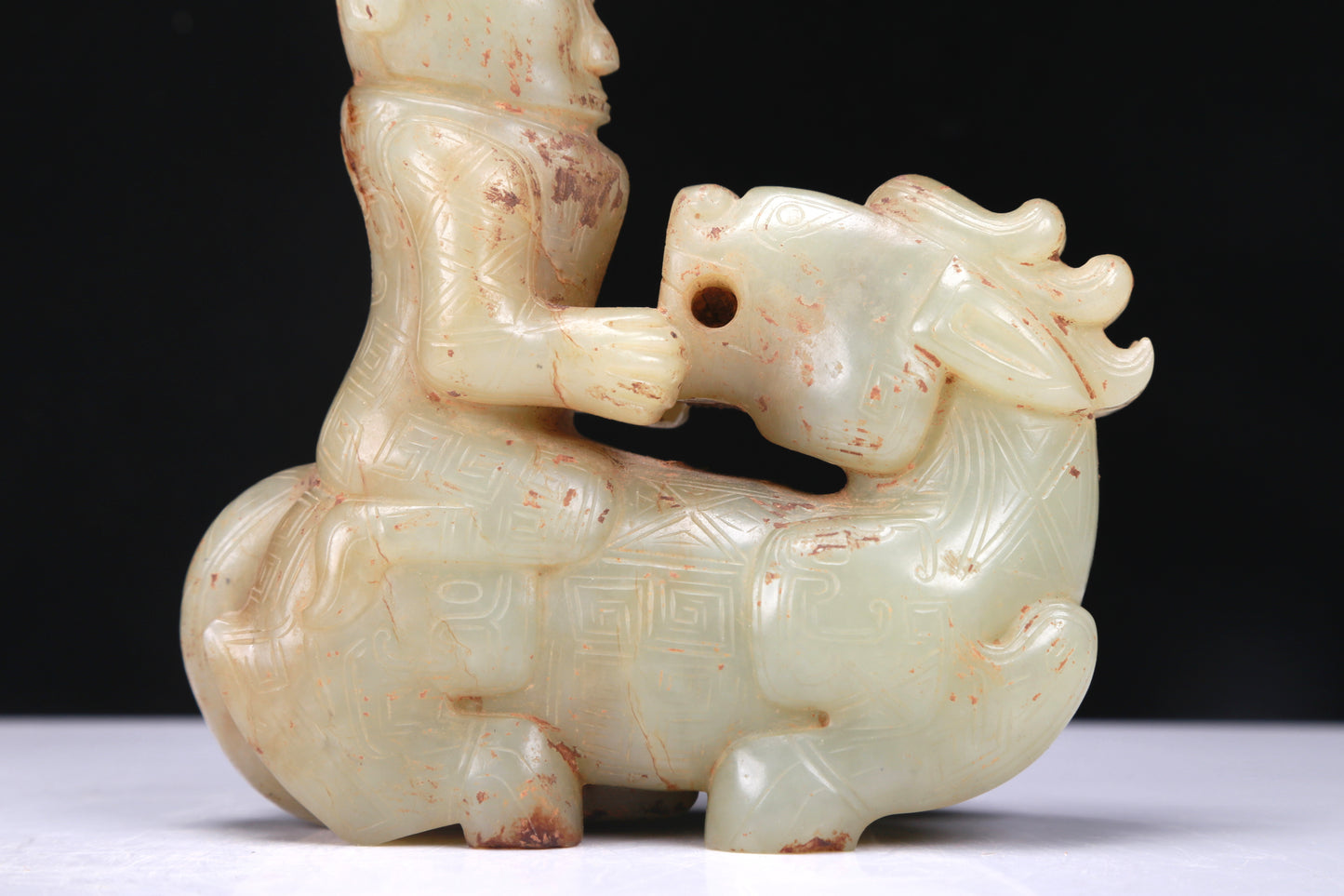 An Excellent White Jade Auspicious Beast