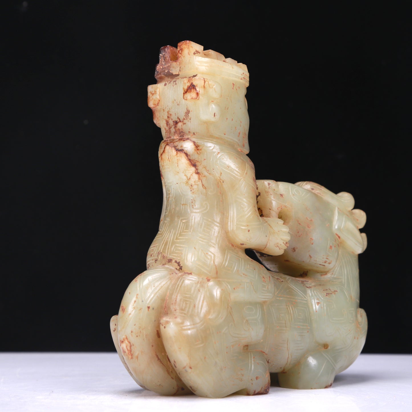 An Excellent White Jade Auspicious Beast