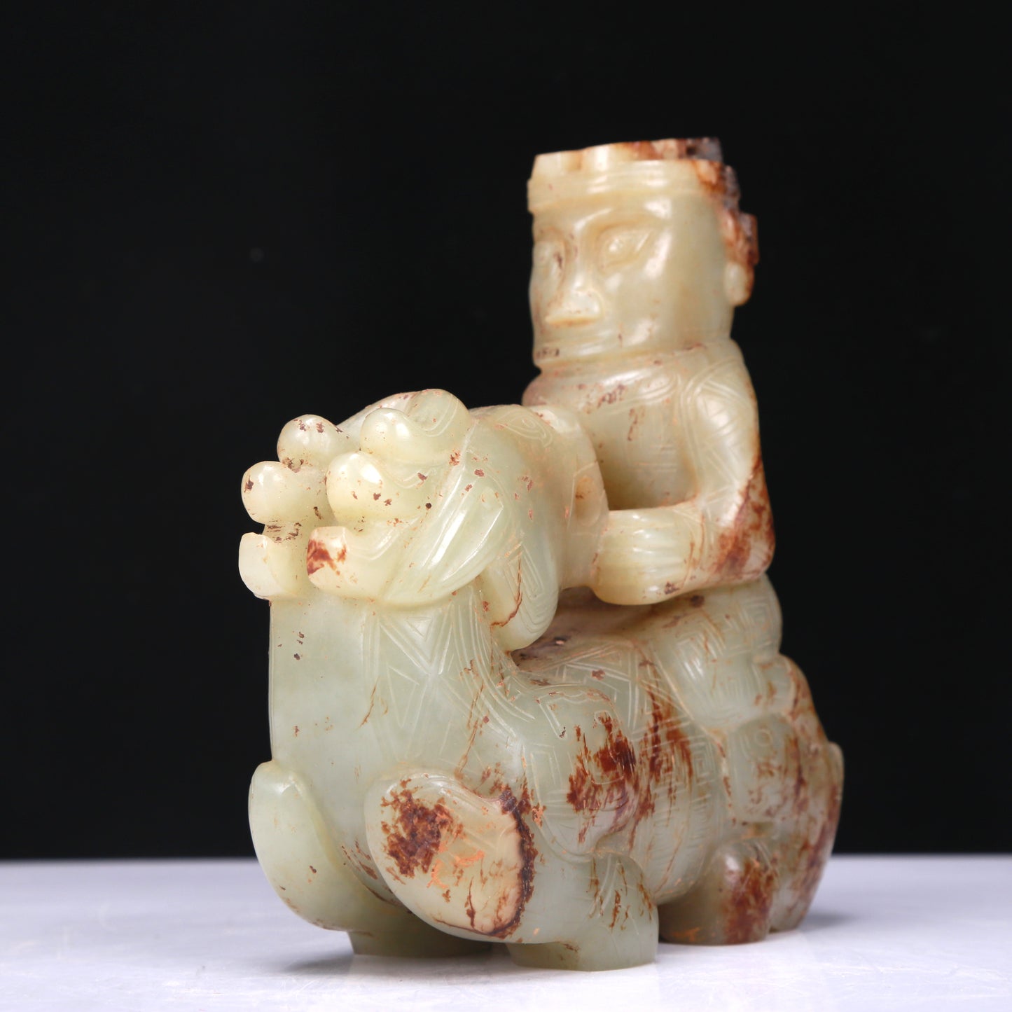 An Excellent White Jade Auspicious Beast