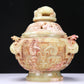 An Excellent Celadon-White Jade 'Animal Mask' Jar