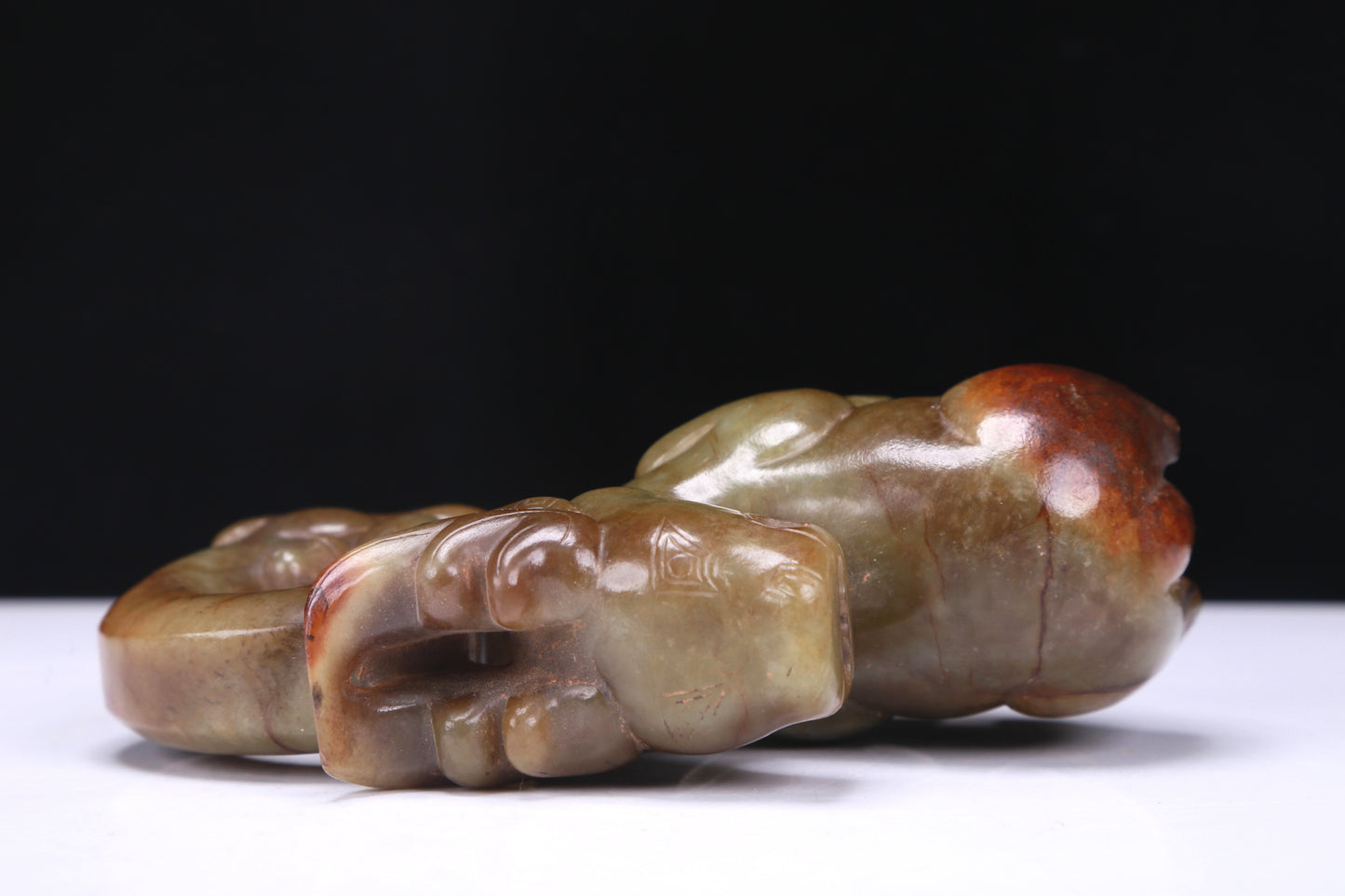 An Excellent Yellow Jade Auspicious Beast Group