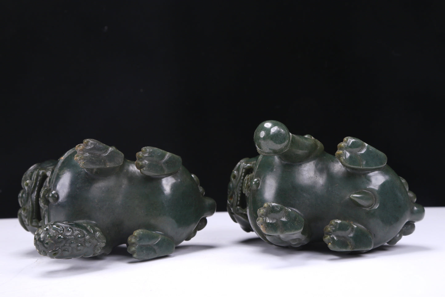 An Excellent Pair Of Jasper Lions