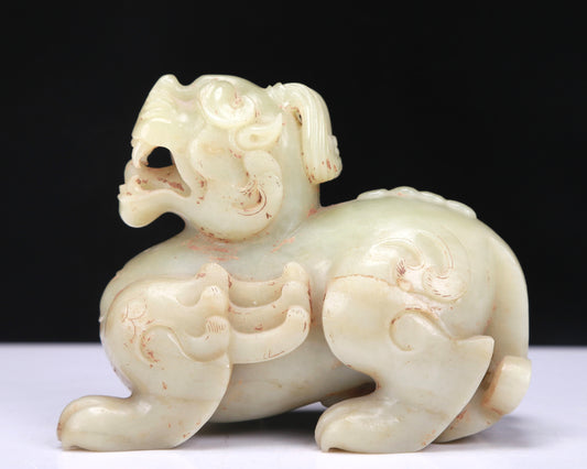 An Excellent White Jade Unicorn