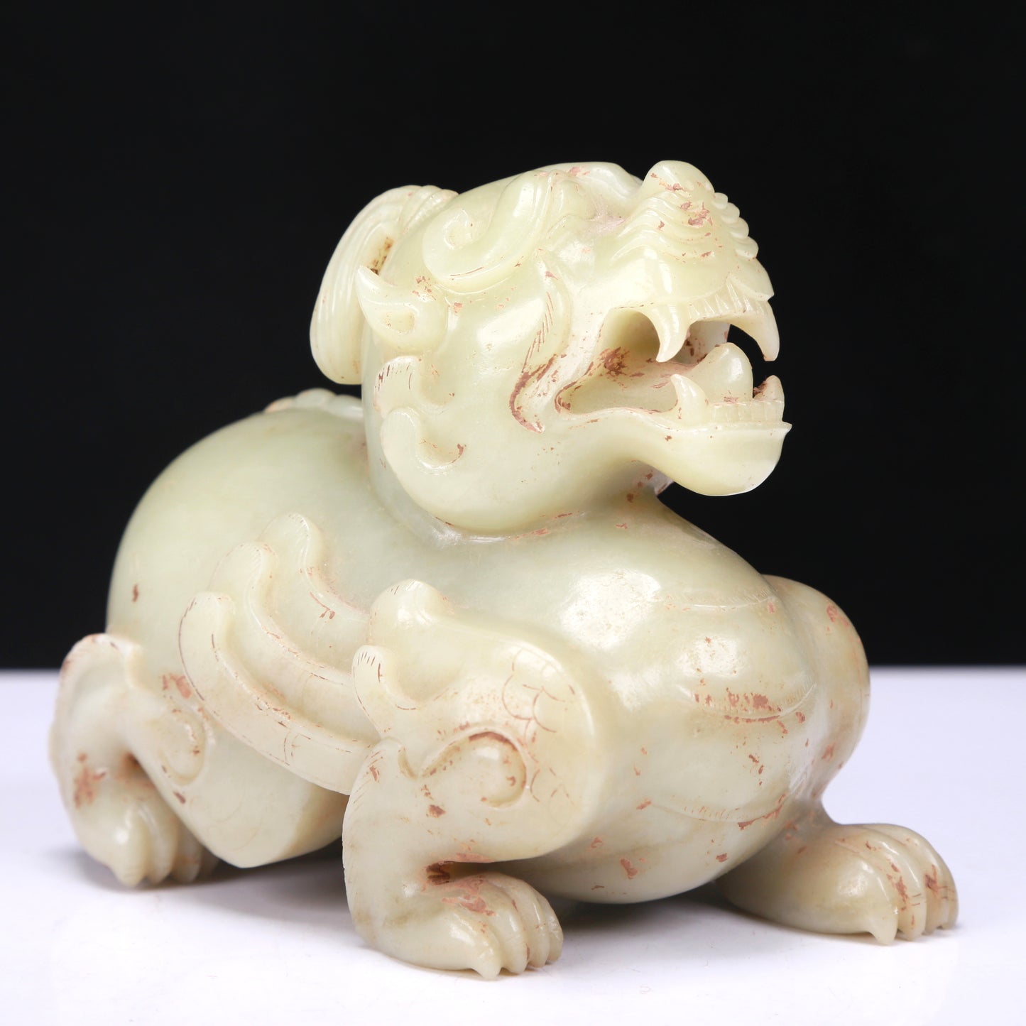 An Excellent White Jade Unicorn