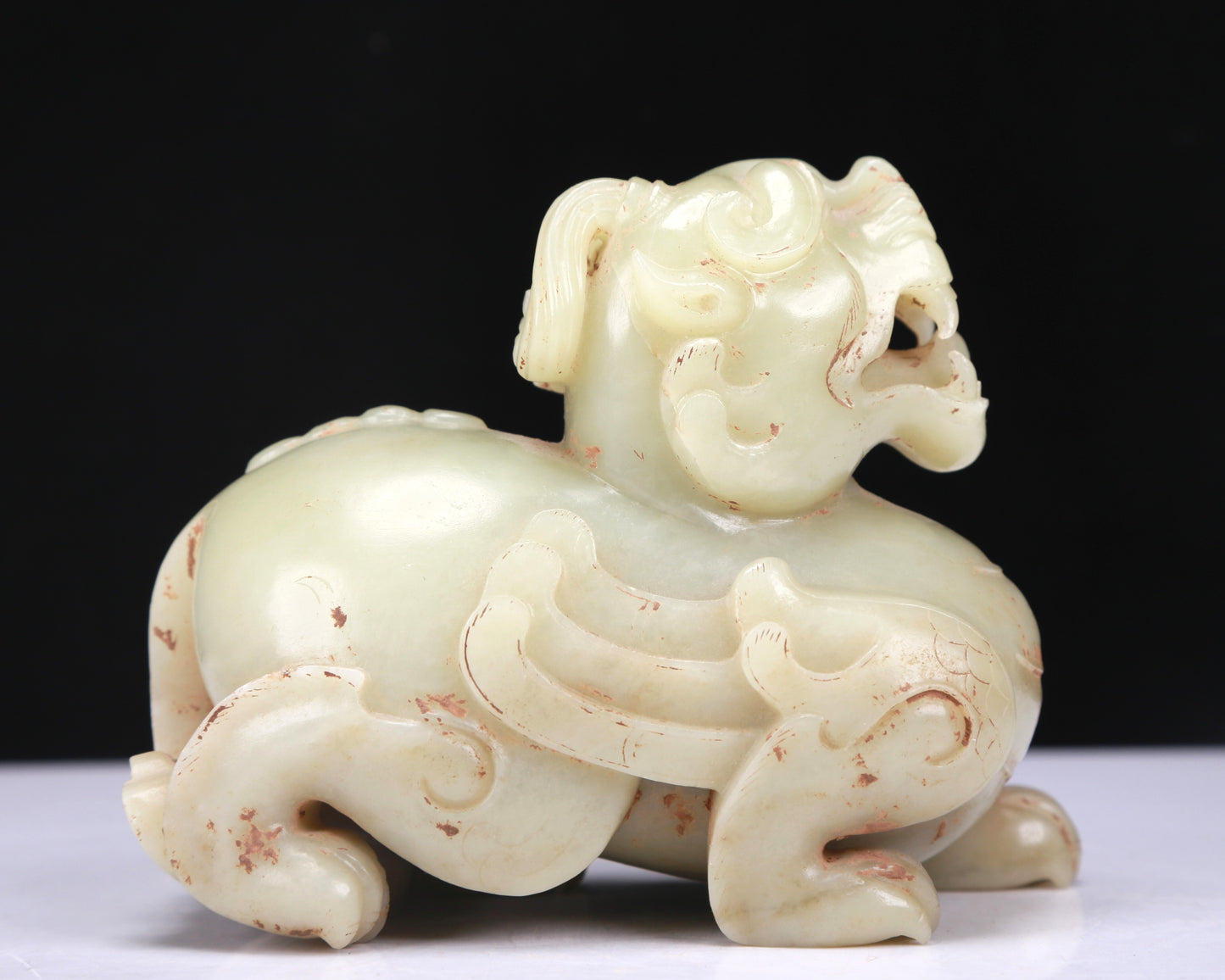 An Excellent White Jade Unicorn