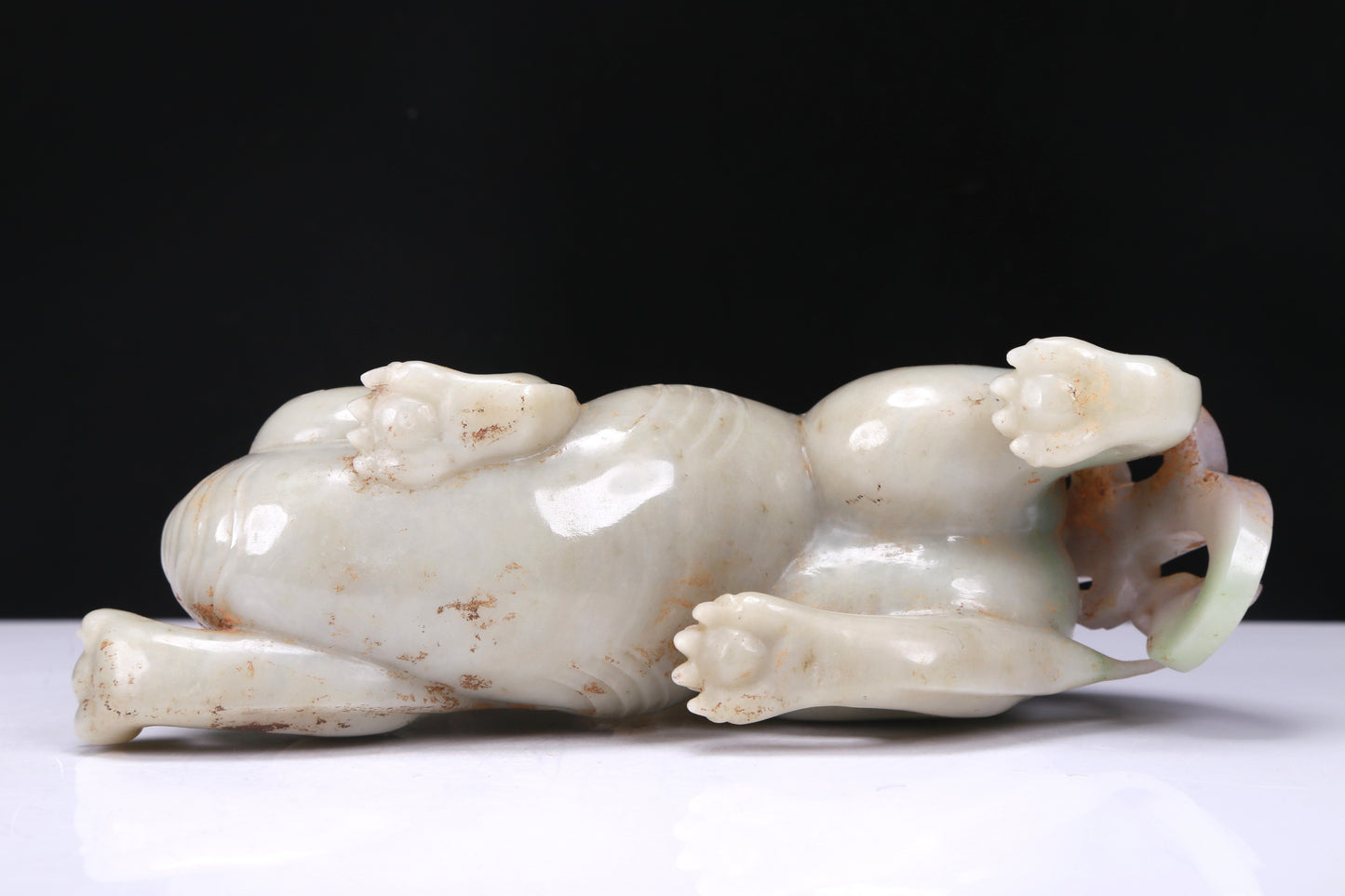 An Elaborate White Jade Auspicious Beast Group