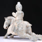 An Excellent White Jade Figure Seated On A Horse