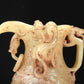 An Elaborate Yellow Jade 'Chi-Dragon' Tripod Ewer With Four 'Chi-Dragon' Cups