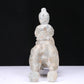 An Excellent White Jade Figure Seated On A Horse