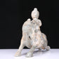 An Excellent White Jade Figure Seated On A Horse