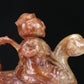 An Excellent White Jade Figure Seated On A Goose