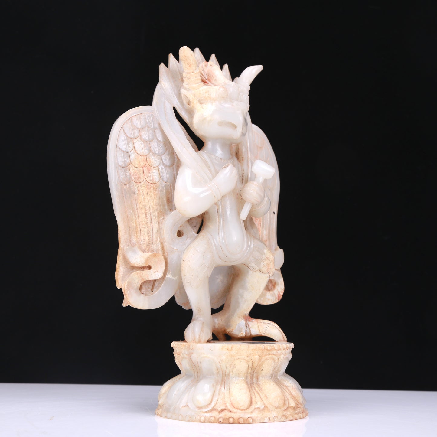 An Excellent White Jade Figure Of Lei Zhenzi