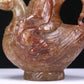 An Excellent White Jade Figure Seated On A Goose