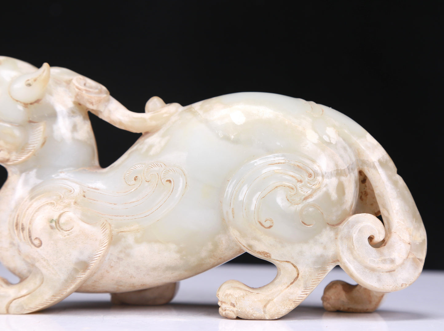 An Excellent White Jade Unicorn