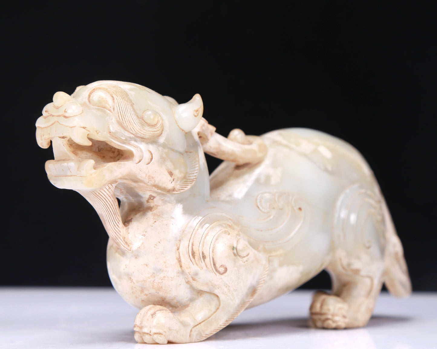 An Excellent White Jade Unicorn