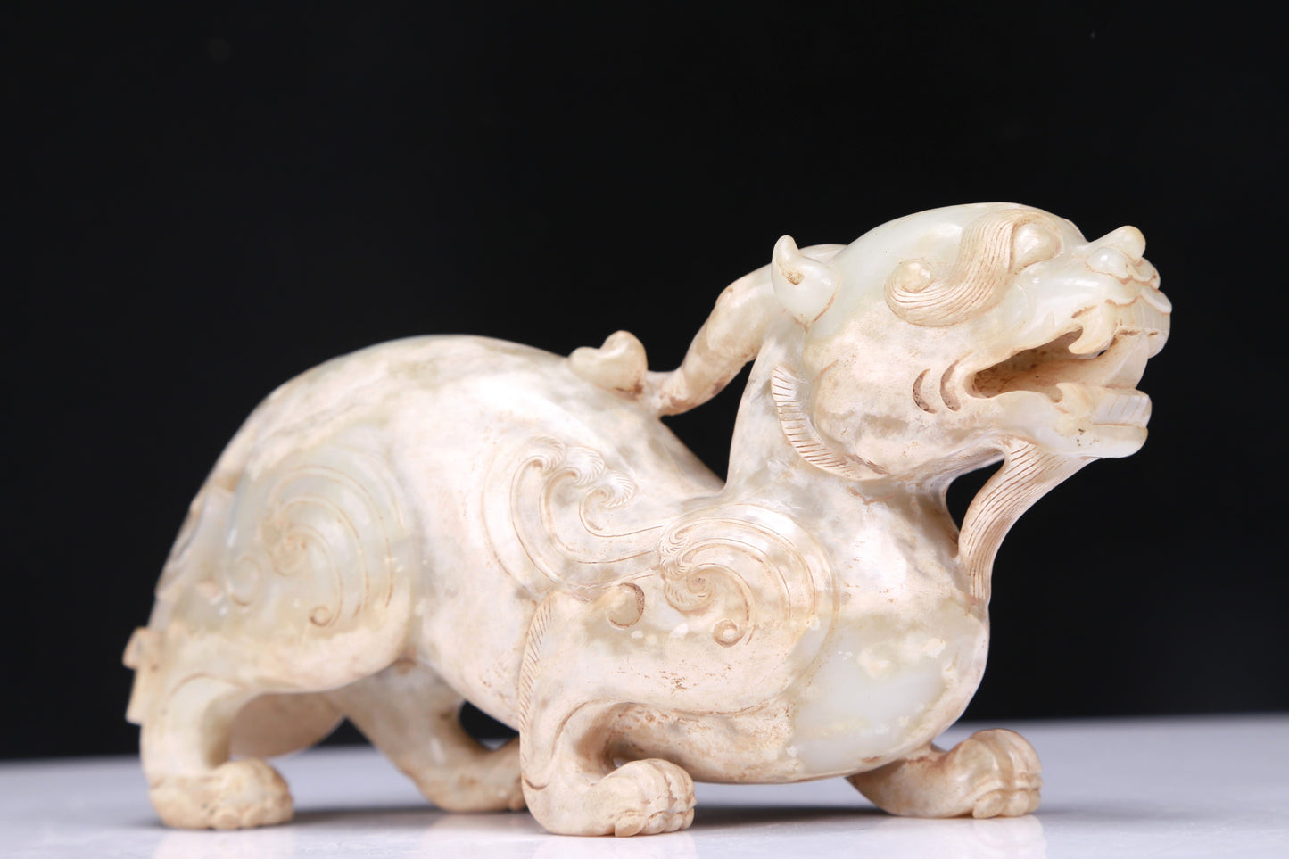 An Excellent White Jade Unicorn