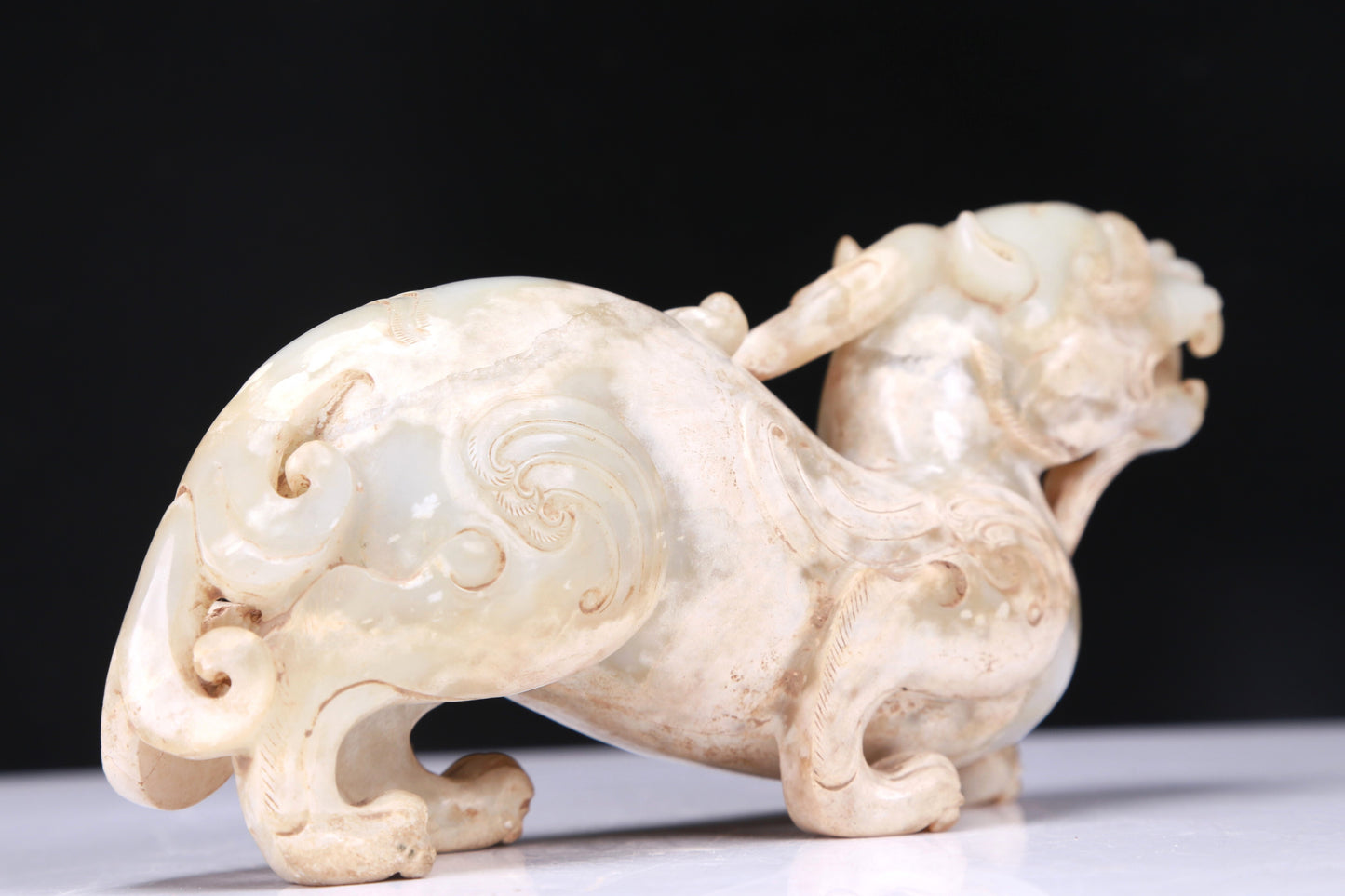 An Excellent White Jade Unicorn