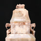 An Elaborate White Jade 'Dragon' Vase And Cover