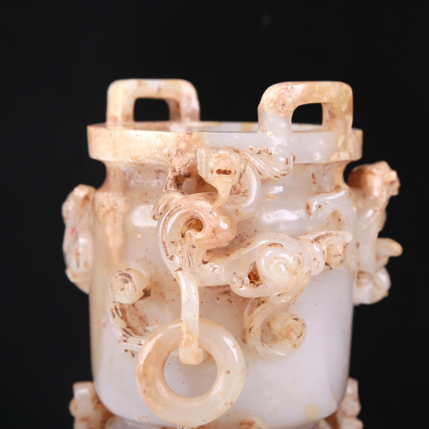 An Elaborate White Jade 'Chi-Dragon' Tripod Censer