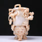 An Elaborate White Jade 'Chi-Dragon' Tripod Censer