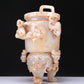 An Elaborate White Jade 'Chi-Dragon' Tripod Censer