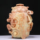 An Elaborate White Jade 'Dragon' Tripod Jar