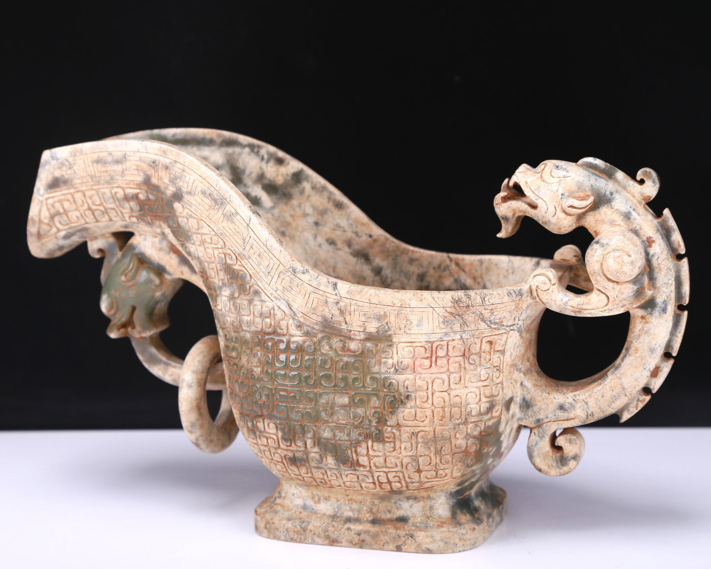 A Fabulous Celadon Jade 'Dragon' Ewer