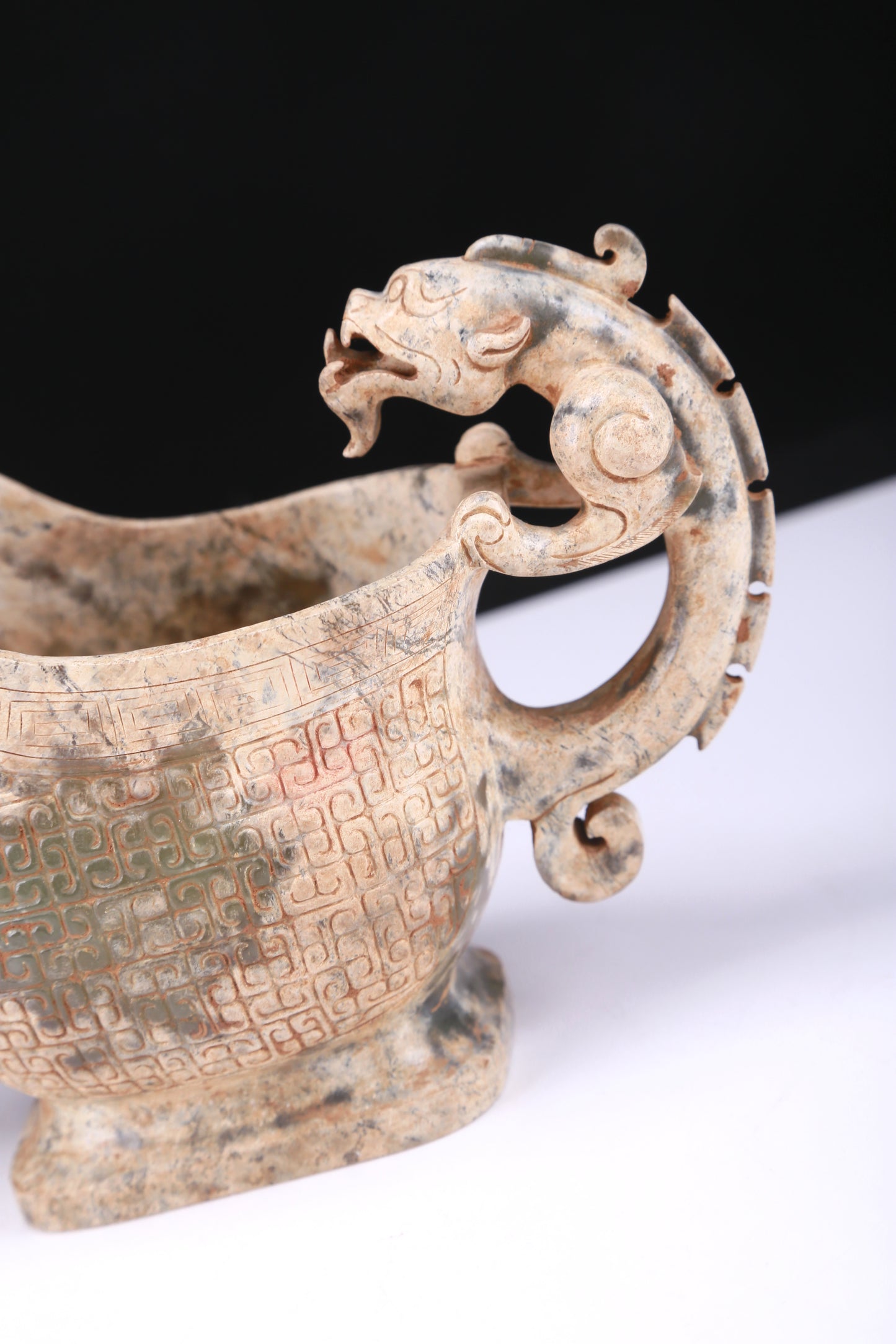 A Fabulous Celadon Jade 'Dragon' Ewer