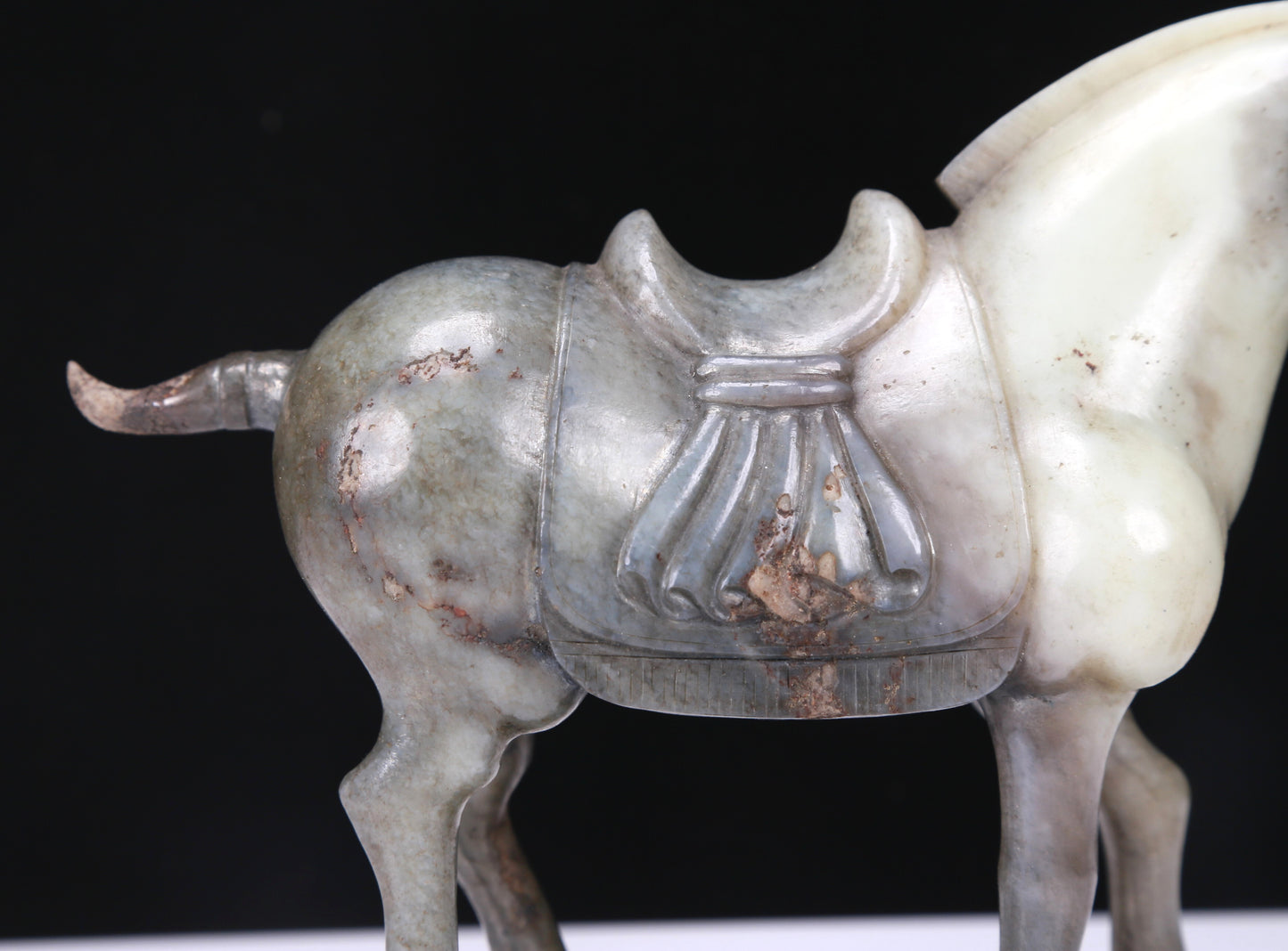 An Excellent Black-White Jade Horse