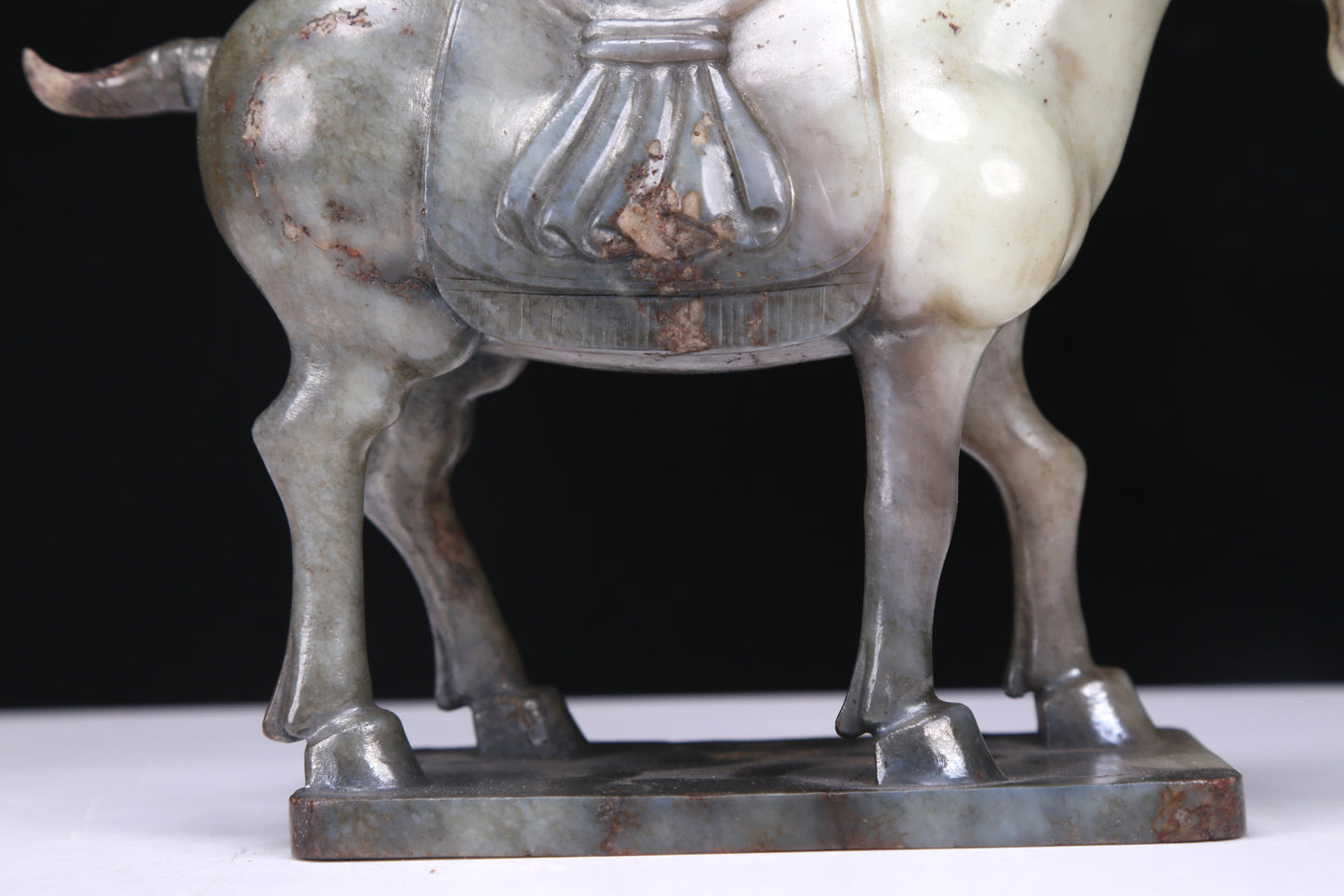 An Excellent Black-White Jade Horse