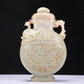 A Fabulous White Jade 'Animal Mask' Dragon& Phoenix-Handled Vase And Cover