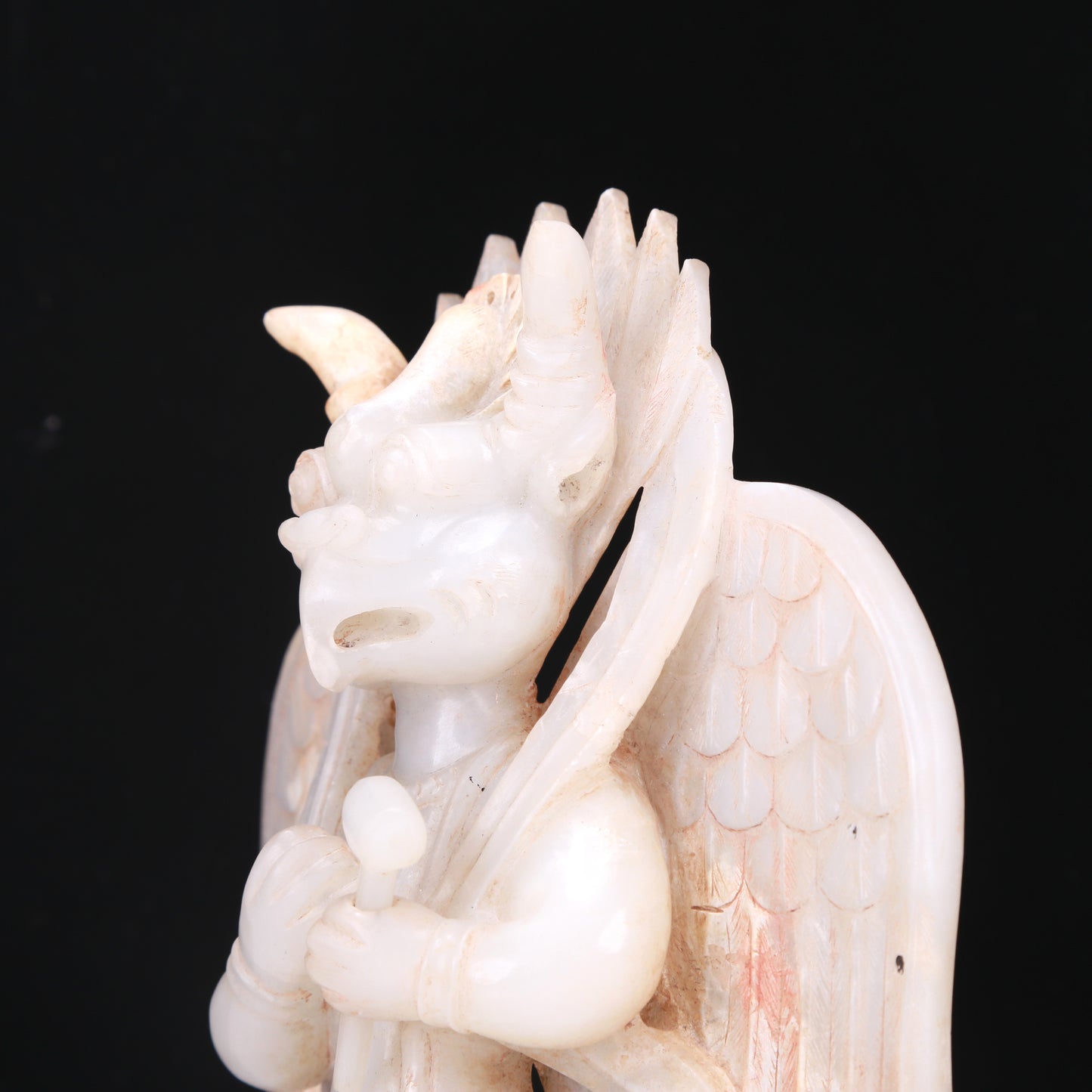 An Excellent White Jade Figure Of Lei Zhenzi