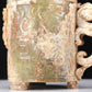 An Archaic Yellow Jade 'Dragon' Tripod Jar And Cover