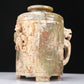 An Archaic Yellow Jade 'Dragon' Tripod Jar And Cover