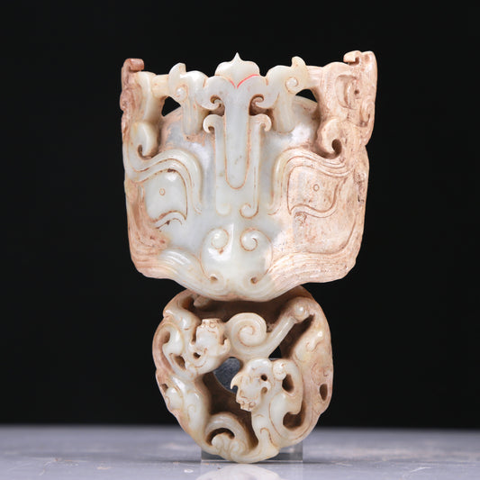 An Excellent White Jade 'Chi-Dragon' Ornament