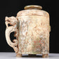 An Archaic Yellow Jade 'Dragon' Tripod Jar And Cover